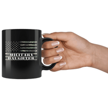 Load image into Gallery viewer, RobustCreative-American Camo Flag Daughter USA Patriot Family - Military Family 11oz Black Mug Active Component on Duty support troops Gift Idea - Both Sides Printed
