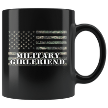 Load image into Gallery viewer, RobustCreative-American Camo Flag Girlfriend USA Patriot Family - Military Family 11oz Black Mug Active Component on Duty support troops Gift Idea - Both Sides Printed
