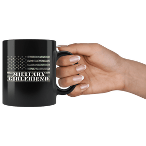 RobustCreative-American Camo Flag Girlfriend USA Patriot Family - Military Family 11oz Black Mug Active Component on Duty support troops Gift Idea - Both Sides Printed