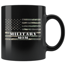 Load image into Gallery viewer, RobustCreative-American Camo Flag Mom USA Patriot Family - Military Family 11oz Black Mug Active Component on Duty support troops Gift Idea - Both Sides Printed
