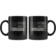Load image into Gallery viewer, RobustCreative-American Camo Flag Stepmom USA Patriot Family - Military Family 11oz Black Mug Active Component on Duty support troops Gift Idea - Both Sides Printed
