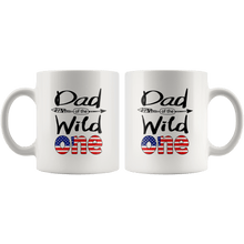 Load image into Gallery viewer, RobustCreative-American Dad of the Wild One Birthday America Flag Coffee White 11oz Mug Gift Idea
