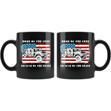 Load image into Gallery viewer, RobustCreative-American Flag Home of the Free Iraq 4th of July - Military Family 11oz Black Mug Deployed Duty Forces support troops CONUS Gift Idea - Both Sides Printed
