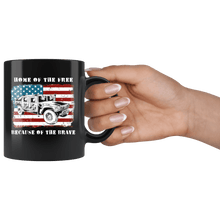 Load image into Gallery viewer, RobustCreative-American Flag Home of the Free Iraq 4th of July - Military Family 11oz Black Mug Deployed Duty Forces support troops CONUS Gift Idea - Both Sides Printed
