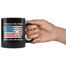Load image into Gallery viewer, RobustCreative-American Flag Home of the Free Iraq Veteran Soldier 4th July - Military Family 11oz Black Mug Deployed Duty Forces support troops CONUS Gift Idea - Both Sides Printed

