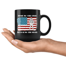 Load image into Gallery viewer, RobustCreative-American Flag Home of the Free Iraq Veteran Soldier 4th July - Military Family 11oz Black Mug Deployed Duty Forces support troops CONUS Gift Idea - Both Sides Printed
