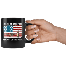 Load image into Gallery viewer, RobustCreative-American Flag Home of the Free Veterans Ammo - Military Family 11oz Black Mug Deployed Duty Forces support troops CONUS Gift Idea - Both Sides Printed
