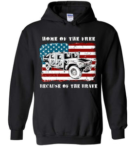 RobustCreative-American Flag Hoodie Home of the Free Iraq 4th of July Deployed Duty Forces Black