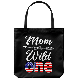 RobustCreative-American Mom of the Wild One Birthday America Flag Tote Bag Gift Idea