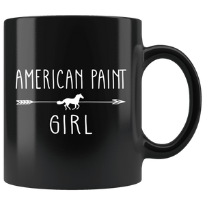 RobustCreative-American Paint Horse Girl Gifts Horses Lover Riding Racing - 11oz Black Mug Racing Lover Gift Idea