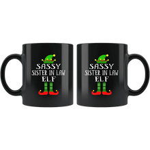 Load image into Gallery viewer, RobustCreative-Im The Sassy Sister In Law Elf Family Matching Outfits PJ - 11oz Black Mug Christmas group green pjs costume Gift Idea
