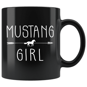 RobustCreative-Mustang Horse Girl Gifts Horses Lover Riding Racing - 11oz Black Mug Racing Lover Gift Idea