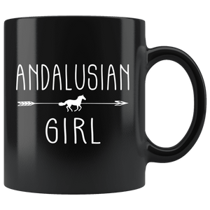 RobustCreative-Andalusian Horse Girl Gifts Horses Lover Riding Racing - 11oz Black Mug Riding Lover Gift Idea