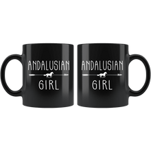 Load image into Gallery viewer, RobustCreative-Andalusian Horse Girl Gifts Horses Lover Riding Racing - 11oz Black Mug Riding Lover Gift Idea
