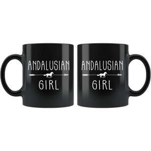 RobustCreative-Andalusian Horse Girl Gifts Horses Lover Riding Racing - 11oz Black Mug Riding Lover Gift Idea