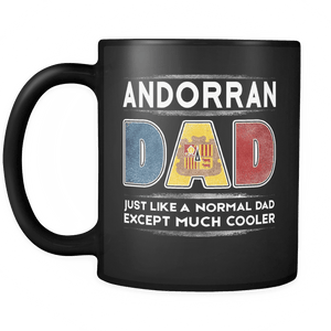 RobustCreative-Andorra Dad like Normal but Cooler - Fathers Day Gifts - Family Gift Gift From Kids - 11oz Black Funny Coffee Mug Women Men Friends Gift ~ Both Sides Printed