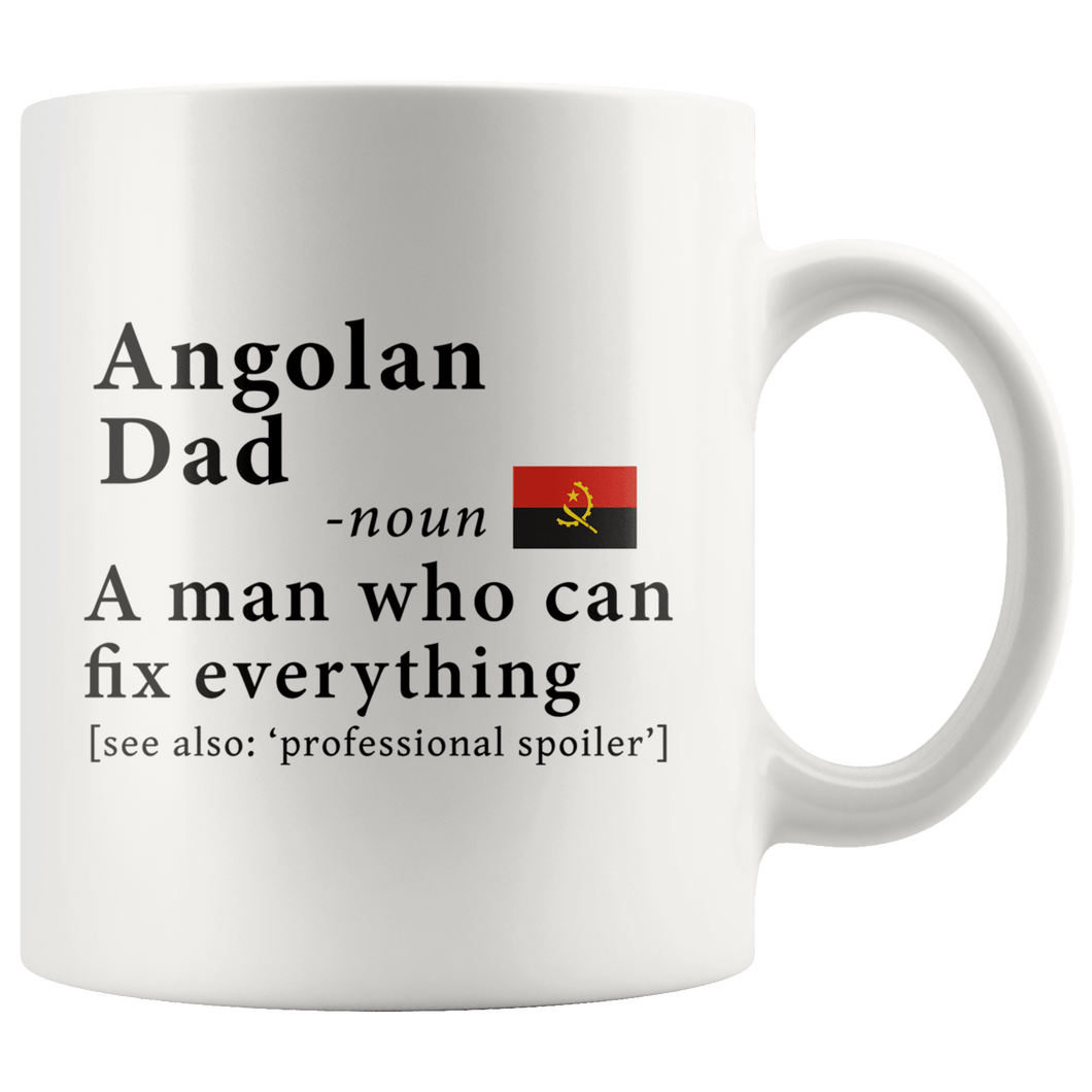 RobustCreative-Angolan Dad Definition Angola Flag Fathers Day - 11oz White Mug family reunion gifts Gift Idea