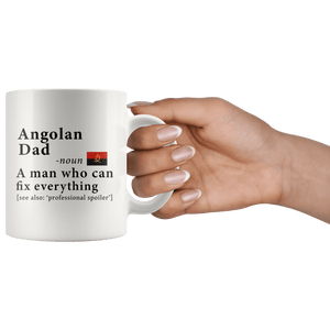 RobustCreative-Angolan Dad Definition Angola Flag Fathers Day - 11oz White Mug family reunion gifts Gift Idea