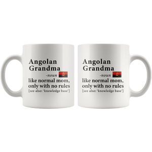 RobustCreative-Angolan Grandma Definition Angola Flag Grandmother - 11oz White Mug family reunion gifts Gift Idea