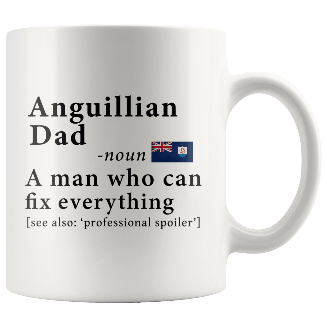 RobustCreative-Anguillian Dad Definition Anguilla Flag Fathers Day - 11oz White Mug family reunion gifts Gift Idea