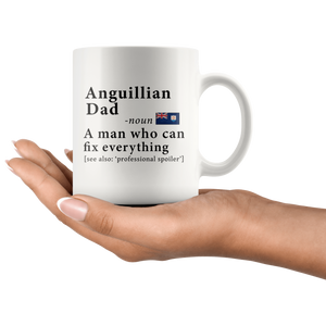 RobustCreative-Anguillian Dad Definition Anguilla Flag Fathers Day - 11oz White Mug family reunion gifts Gift Idea