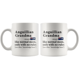 RobustCreative-Anguillian Grandma Definition Anguilla Flag Grandmother - 11oz White Mug family reunion gifts Gift Idea