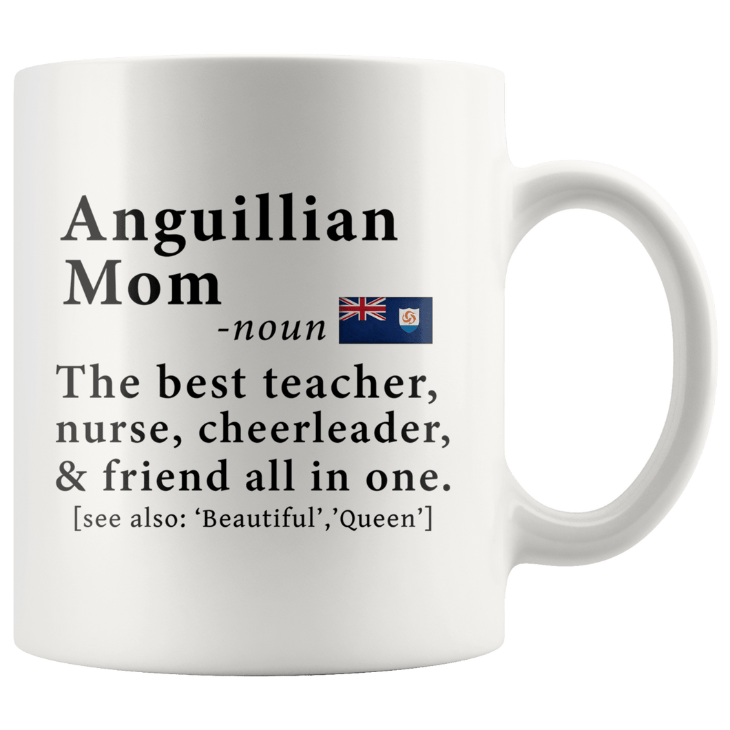 RobustCreative-Anguillian Mom Definition Anguilla Flag Mothers Day - 11oz White Mug family reunion gifts Gift Idea