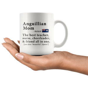 RobustCreative-Anguillian Mom Definition Anguilla Flag Mothers Day - 11oz White Mug family reunion gifts Gift Idea