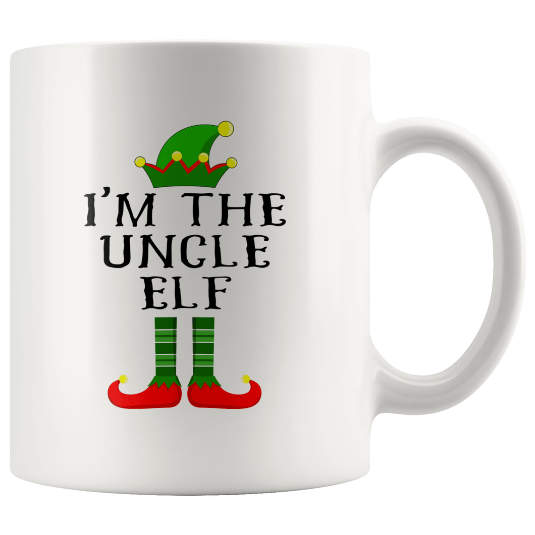 RobustCreative-Im The Uncle Elf Matching Family Christmas - 11oz White Mug Christmas group green pjs costume Gift Idea