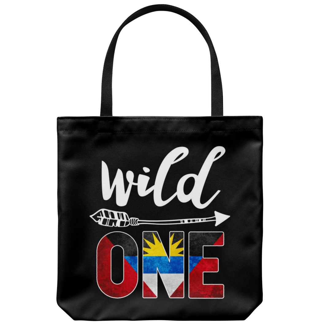 RobustCreative-Antigua Barbuda Wild One Birthday Outfit Antiguan Barbudan Flag Tote Bag Gift Idea