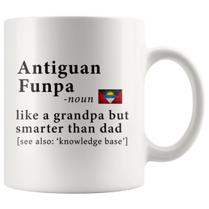 RobustCreative-Antiguan & Barbudan Funpa Definition Antigua & Barbuda Flag Grandpa Day - 11oz White Mug family reunion gifts Gift Idea