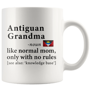 RobustCreative-Antiguan & Barbudan Grandma Definition Antigua & Barbuda Flag Grandmother - 11oz White Mug family reunion gifts Gift Idea