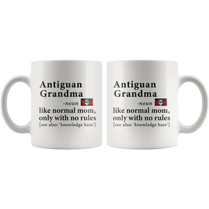 RobustCreative-Antiguan & Barbudan Grandma Definition Antigua & Barbuda Flag Grandmother - 11oz White Mug family reunion gifts Gift Idea