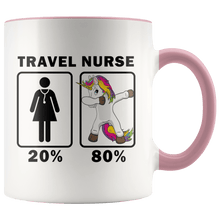 Load image into Gallery viewer, RobustCreative-Travel Nurse Dabbing Unicorn 80 20 Principle Superhero Girl Womens - 11oz Accent Mug Medical Personnel Gift Idea
