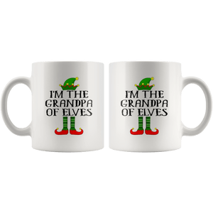 RobustCreative-Im The Grandpa of Elves Family Matching Elf Outfits PJ - 11oz White Mug Christmas group green pjs costume Gift Idea