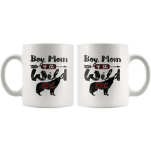 Load image into Gallery viewer, RobustCreative-Strong Boy Mom of the Wild One Wolf 1st Birthday Wolves - 11oz White Mug plaid pajamas Gift Idea
