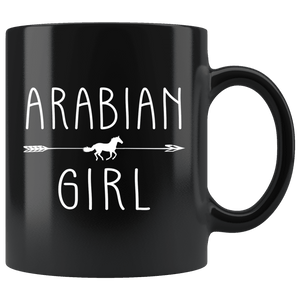 RobustCreative-Arabian Horse Girl Gifts Horses Lover Riding Racing - 11oz Black Mug Racing Lover Gift Idea