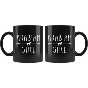 RobustCreative-Arabian Horse Girl Gifts Horses Lover Riding Racing - 11oz Black Mug Racing Lover Gift Idea