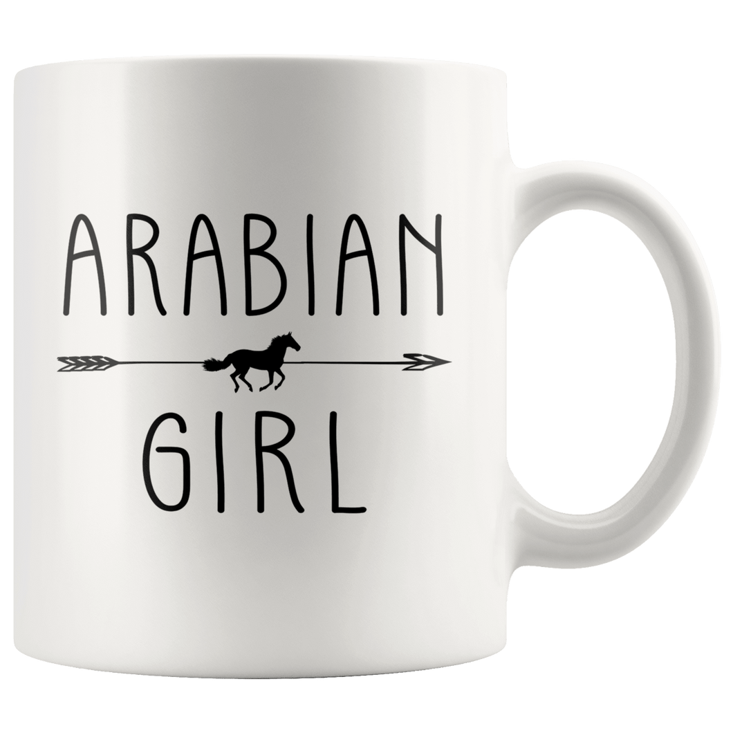 RobustCreative-Arabian Horse Girl Gifts Horses Lover Riding Racing - 11oz White Mug Riding Lover Gift Idea