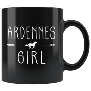 RobustCreative-Ardennes Horse Girl Gifts Horses Lover Riding Racing - 11oz Black Mug Riding Lover Gift Idea