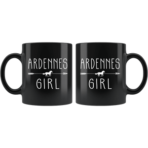 RobustCreative-Ardennes Horse Girl Gifts Horses Lover Riding Racing - 11oz Black Mug Riding Lover Gift Idea