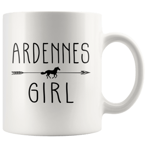 RobustCreative-Ardennes Horse Girl Gifts Horses Lover Riding Racing - 11oz White Mug Racing Lover Gift Idea