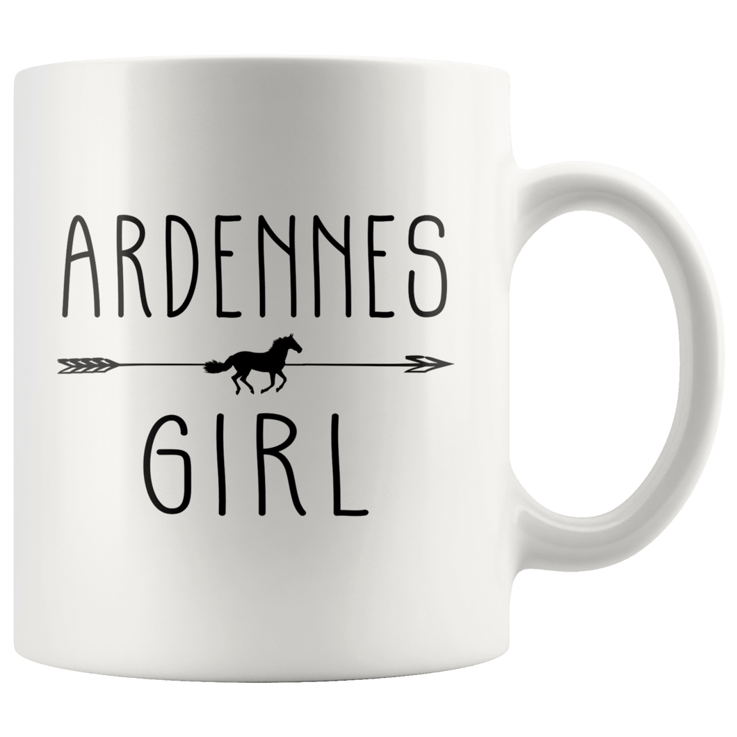 RobustCreative-Ardennes Horse Girl Gifts Horses Lover Riding Racing - 11oz White Mug Racing Lover Gift Idea