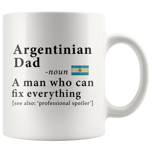 RobustCreative-Argentinian Dad Definition Argentina Flag Fathers Day - 11oz White Mug family reunion gifts Gift Idea