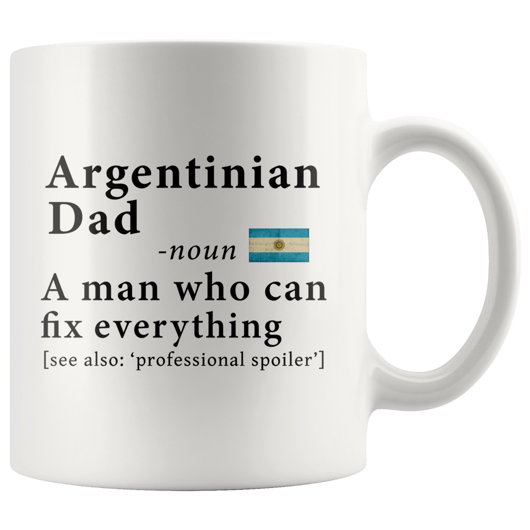 RobustCreative-Argentinian Dad Definition Argentina Flag Fathers Day - 11oz White Mug family reunion gifts Gift Idea