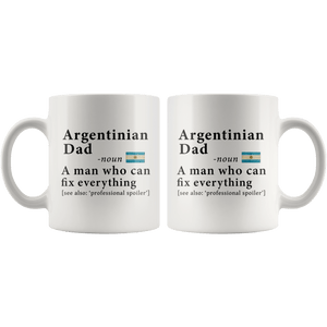 RobustCreative-Argentinian Dad Definition Argentina Flag Fathers Day - 11oz White Mug family reunion gifts Gift Idea