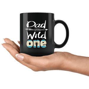 RobustCreative-Argentinian Dad of the Wild One Birthday Argentina Flag Black 11oz Mug Gift Idea