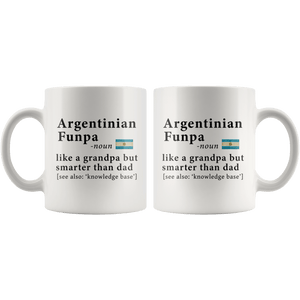 RobustCreative-Argentinian Funpa Definition Argentina Flag Grandpa Day - 11oz White Mug family reunion gifts Gift Idea