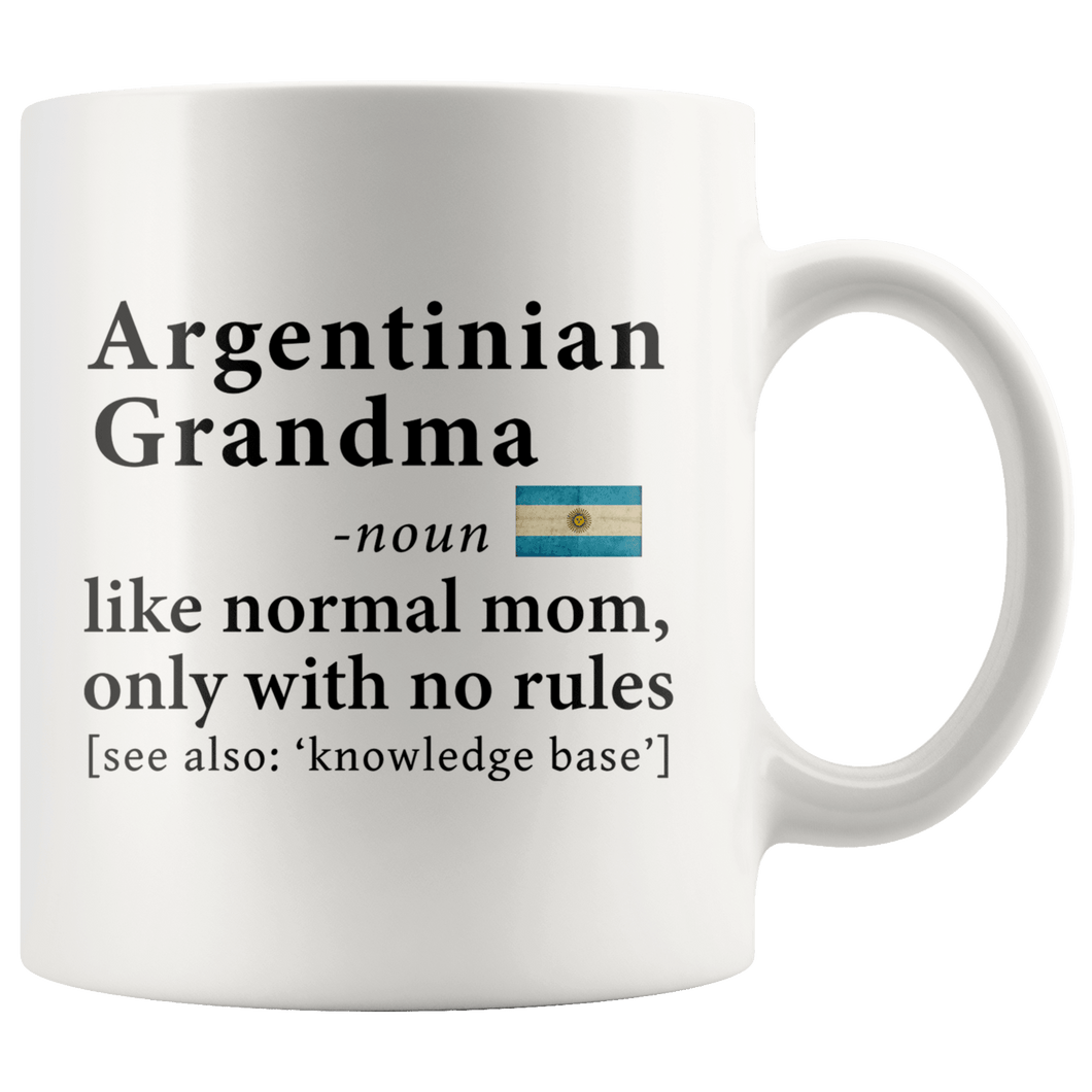 RobustCreative-Argentinian Grandma Definition Argentina Flag Grandmother - 11oz White Mug family reunion gifts Gift Idea