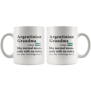 RobustCreative-Argentinian Grandma Definition Argentina Flag Grandmother - 11oz White Mug family reunion gifts Gift Idea